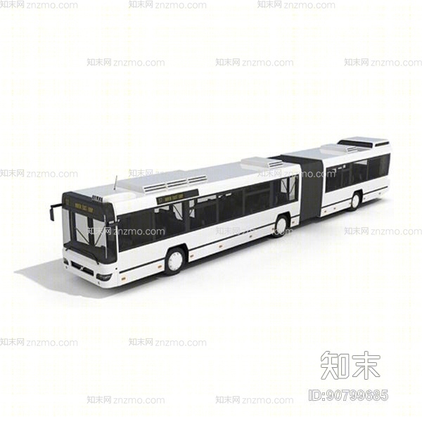白色公交车3D模型下载【ID:90799685】