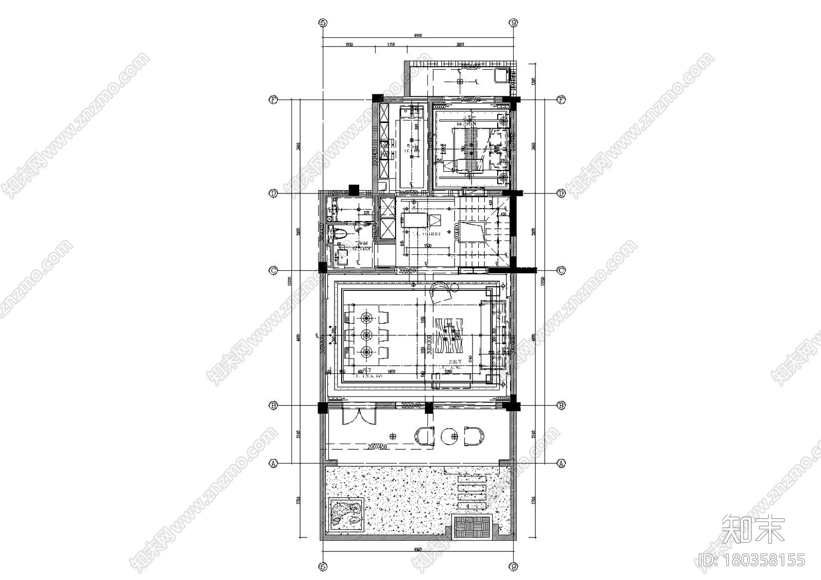 [江苏]苏州叠层别墅样板间施工图_附效果图cad施工图下载【ID:180358155】