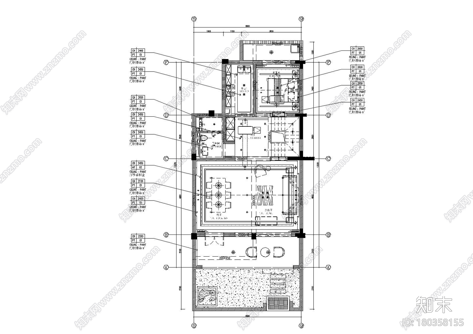 [江苏]苏州叠层别墅样板间施工图_附效果图cad施工图下载【ID:180358155】