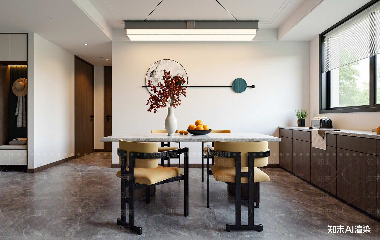 新中式家居餐厅3D模型下载【ID:1222156902】
