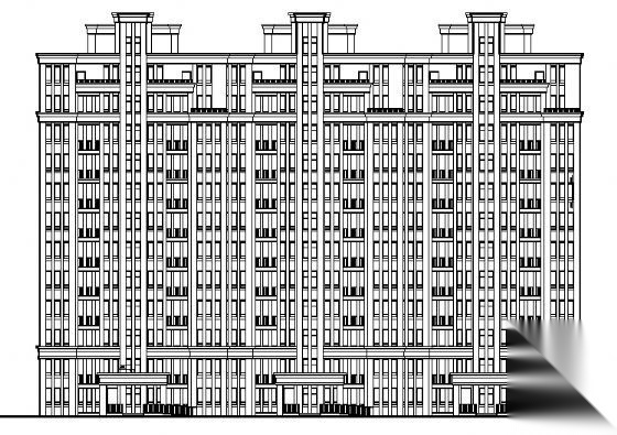 山东宜昌市某十二层住宅楼建筑施工图cad施工图下载【ID:149847126】