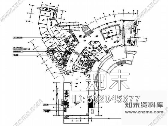 施工图新中式酒店大堂室内装修设计图施工图下载【ID:532045677】