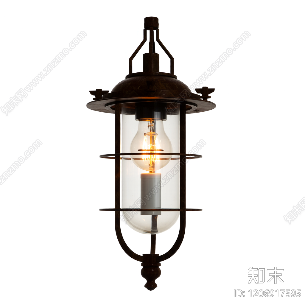 复古铁艺吊灯3D模型下载【ID:1206917595】