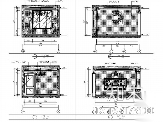 [武汉]都市核心区法式三居室样板间装修图cad施工图下载【ID:167175100】