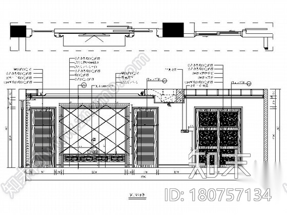 [广东]独特简欧风格四居室样板间装修施工图（含效果及实...cad施工图下载【ID:180757134】