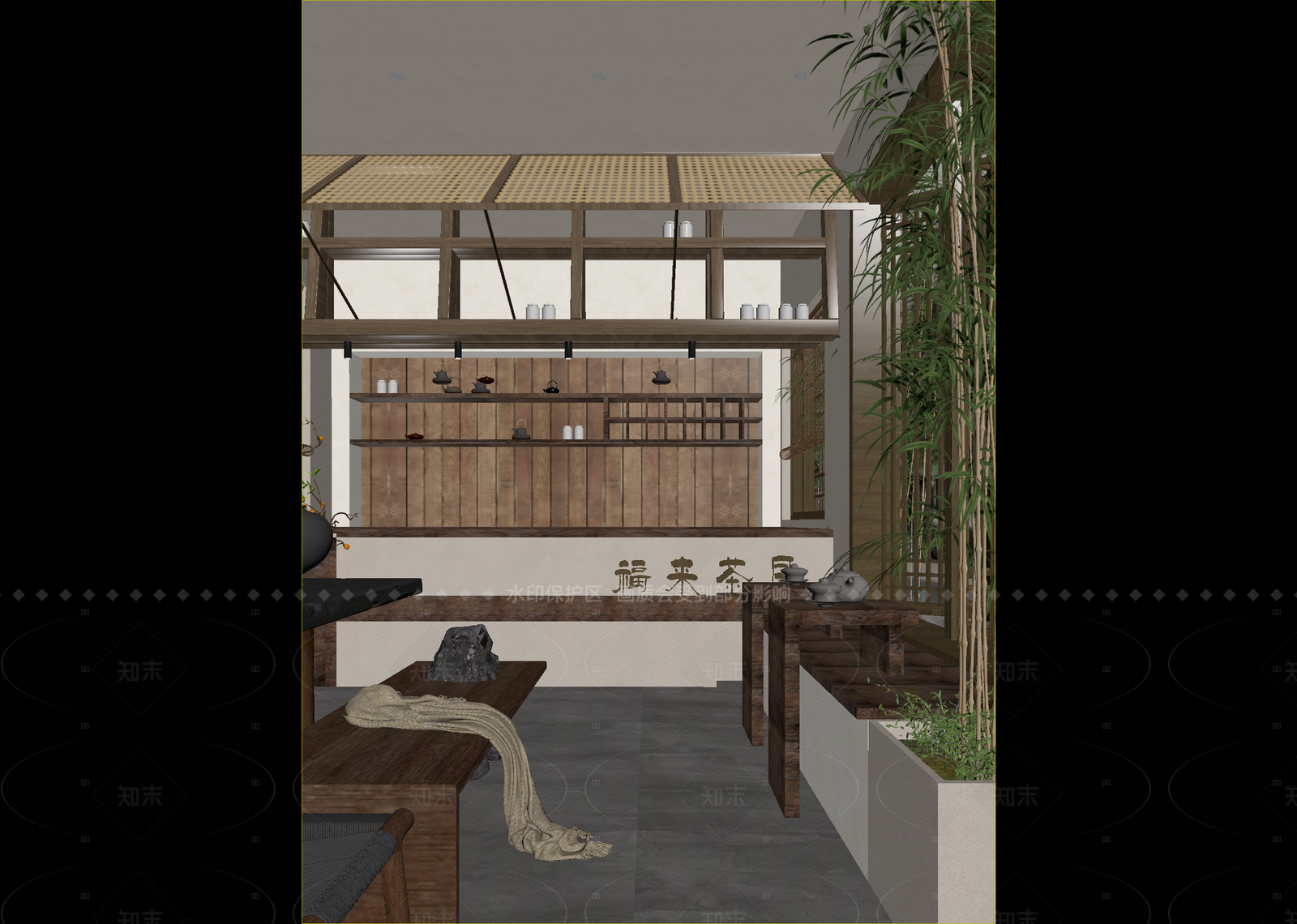 新中式茶馆3D模型下载【ID:1214939594】