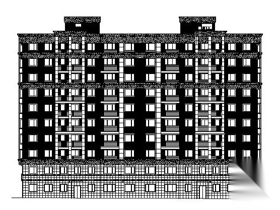 [大连]某十层底商住宅楼建筑施工图cad施工图下载【ID:167625118】