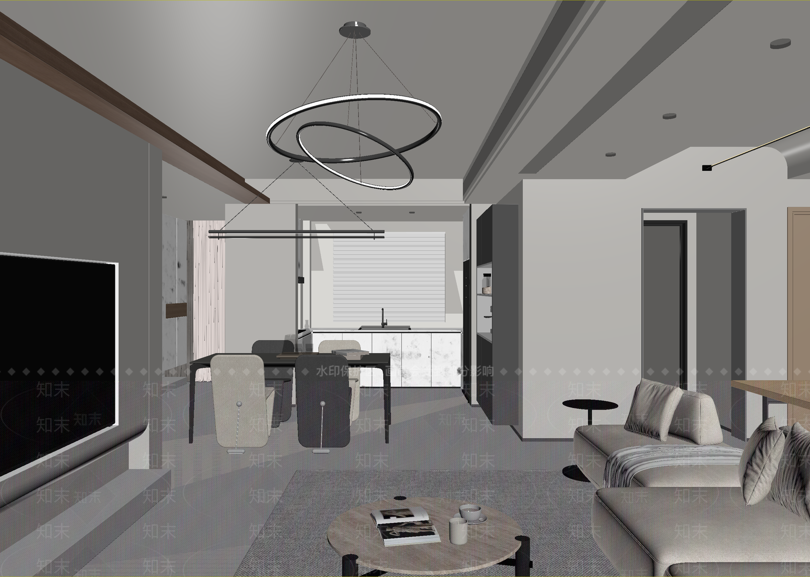 现代客餐厅3D模型下载【ID:1215071962】