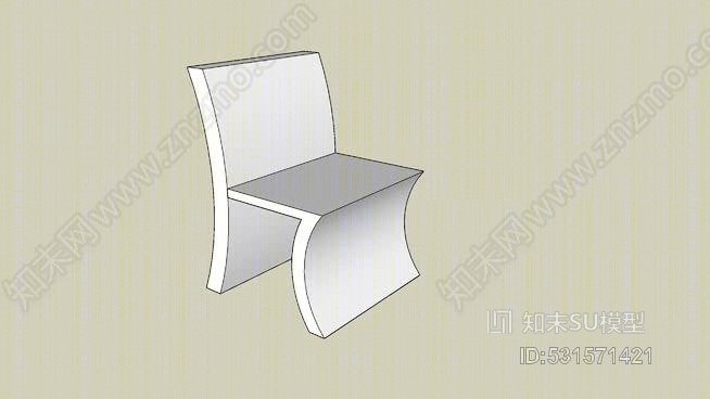 弧形椅SU模型下载【ID:531571421】
