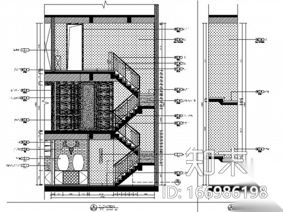 [上海]松江区新装饰主义两层别墅样板间装修施工图（含实...cad施工图下载【ID:166986198】