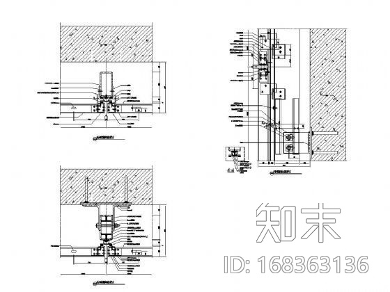 复合铝板幕墙节点（钢龙骨）Ⅰcad施工图下载【ID:168363136】