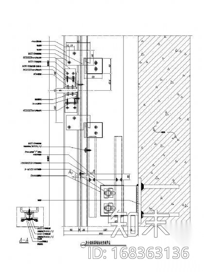 复合铝板幕墙节点（钢龙骨）Ⅰcad施工图下载【ID:168363136】