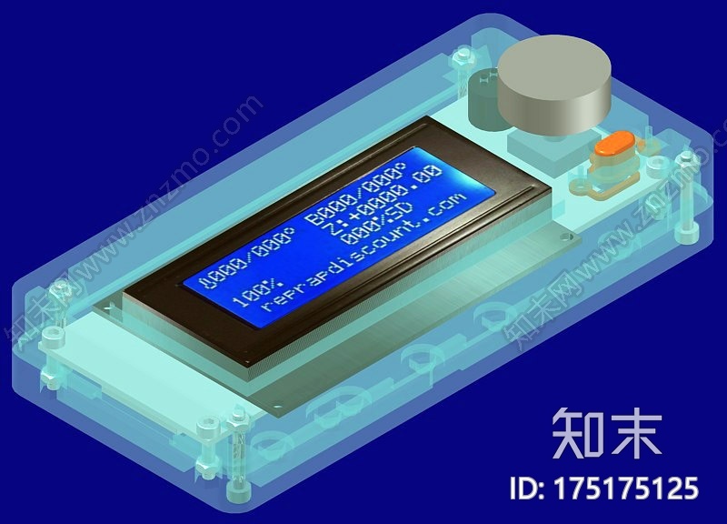 3D打印机液晶显示屏盒子3d打印模型下载【ID:175175125】