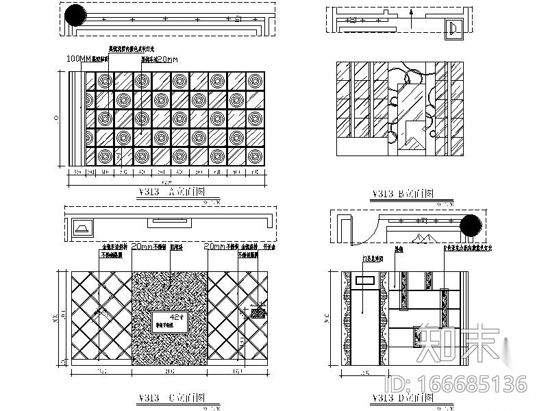 酒吧包间装修图7cad施工图下载【ID:166685136】