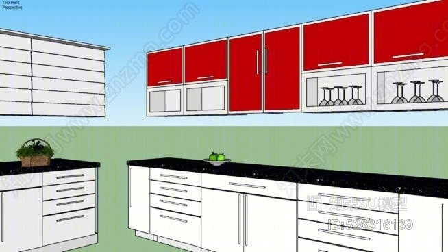 厨柜SU模型下载【ID:526316139】