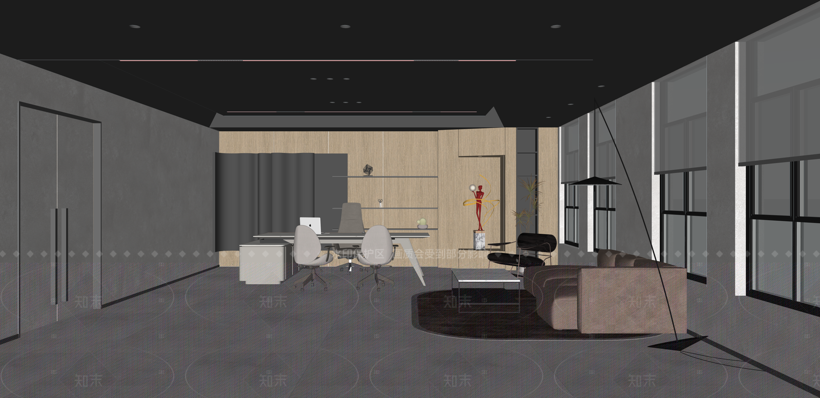 现代办公区SU模型下载【ID:1215998379】