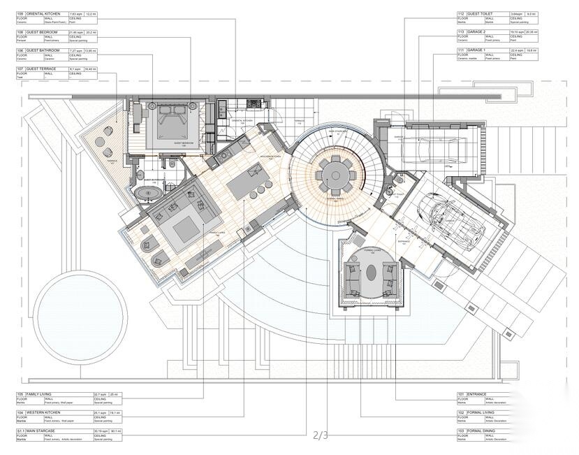 成都麓湖生态城别墅C户型样板间施工图+效果cad施工图下载【ID:160118135】