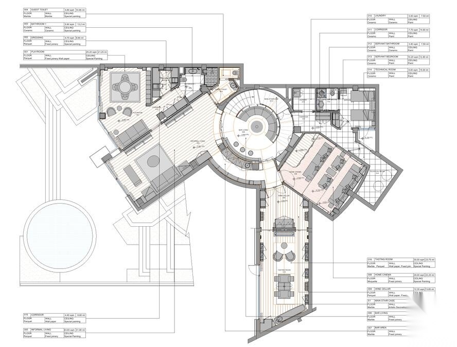 成都麓湖生态城别墅C户型样板间施工图+效果cad施工图下载【ID:160118135】