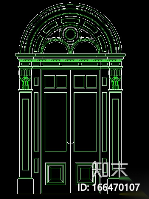 仿古门CAD大样详图（中式+欧式）cad施工图下载【ID:166470107】