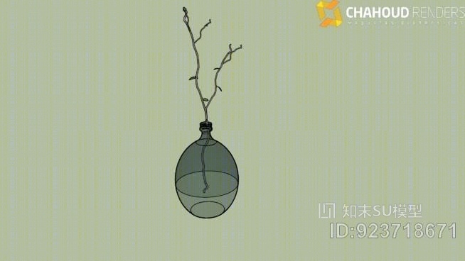 植物与水的容器SU模型下载【ID:923718671】