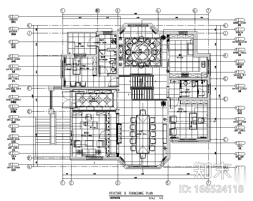 池州两层别墅设计施工图（附效果图）cad施工图下载【ID:166524118】