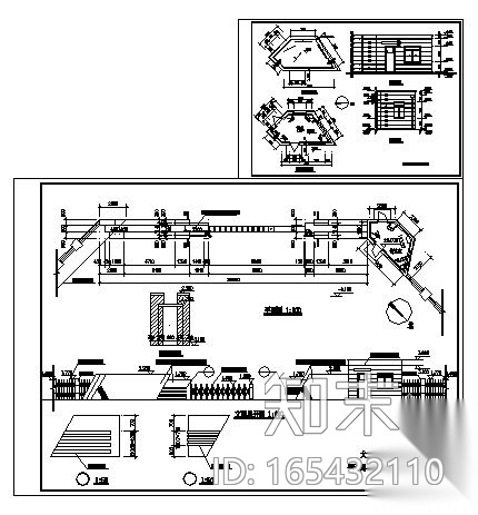 某厂区大门及传达室建筑方案图cad施工图下载【ID:165432110】