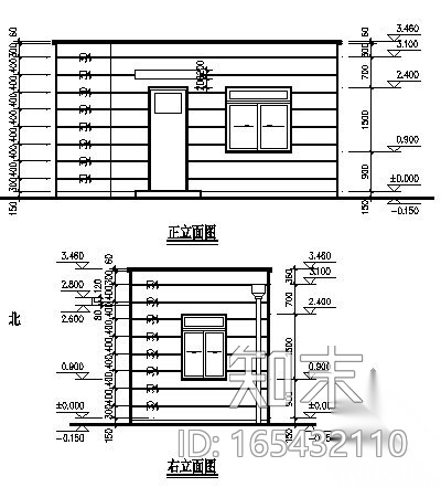 某厂区大门及传达室建筑方案图cad施工图下载【ID:165432110】