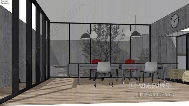 一楼办公室SU模型下载【ID:935903173】
