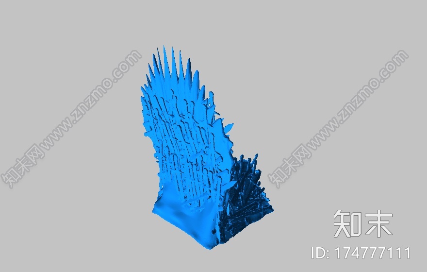 权利的游戏之铁王座3d打印模型下载【ID:174777111】