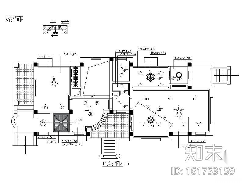 [大连]某三层别墅美式装修施工图施工图下载【ID:161753159】