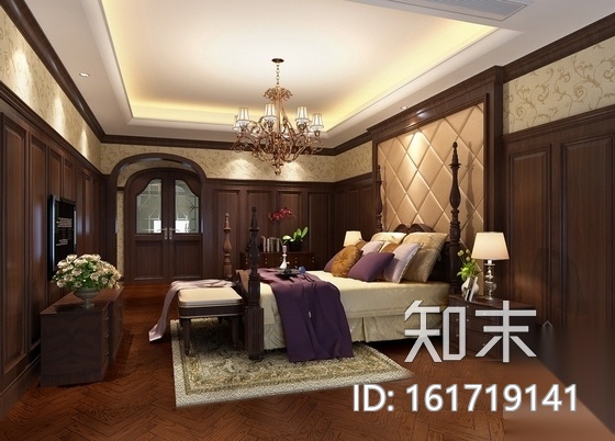 [无锡]精品设计典雅美式风情两层别墅装修施工图（含效果...cad施工图下载【ID:161719141】