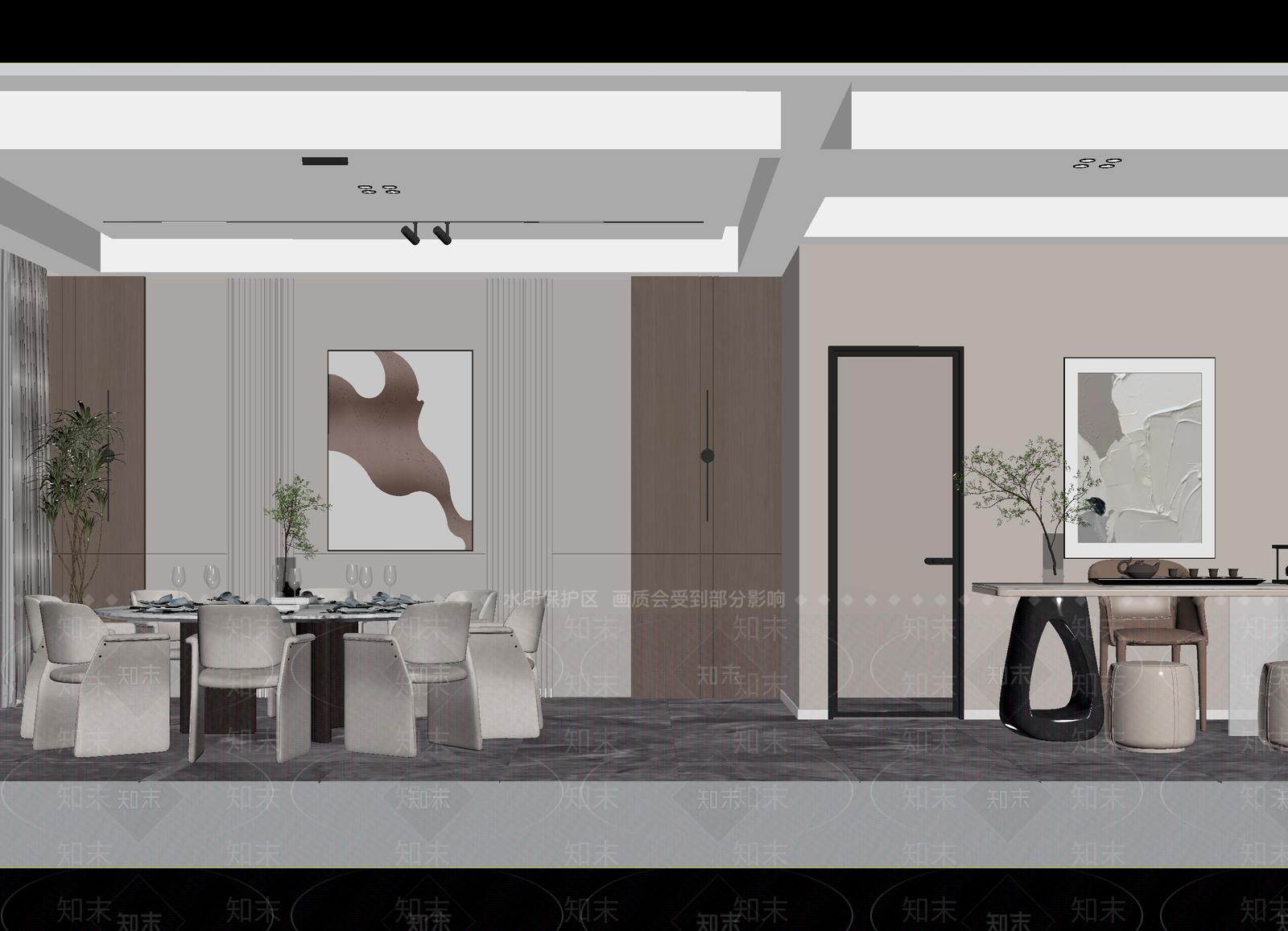 现代家居餐厅3D模型下载【ID:1215018048】