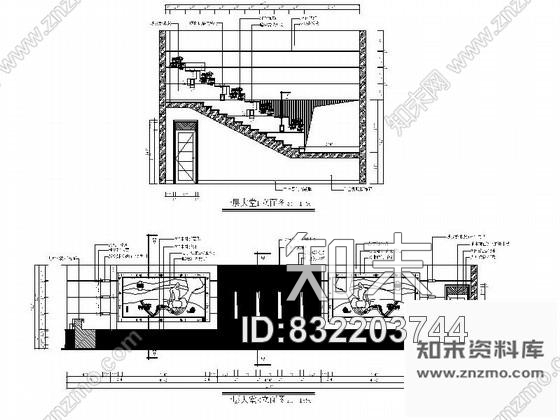 图块/节点酒店回纹大堂立面详图施工图下载【ID:832203744】