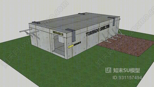 带锻炼杆的龙卷风遮蔽棚SU模型下载【ID:931157494】