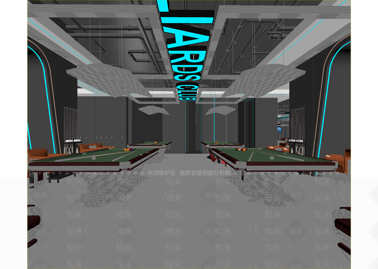 现代台球室3D模型下载【ID:1214671618】
