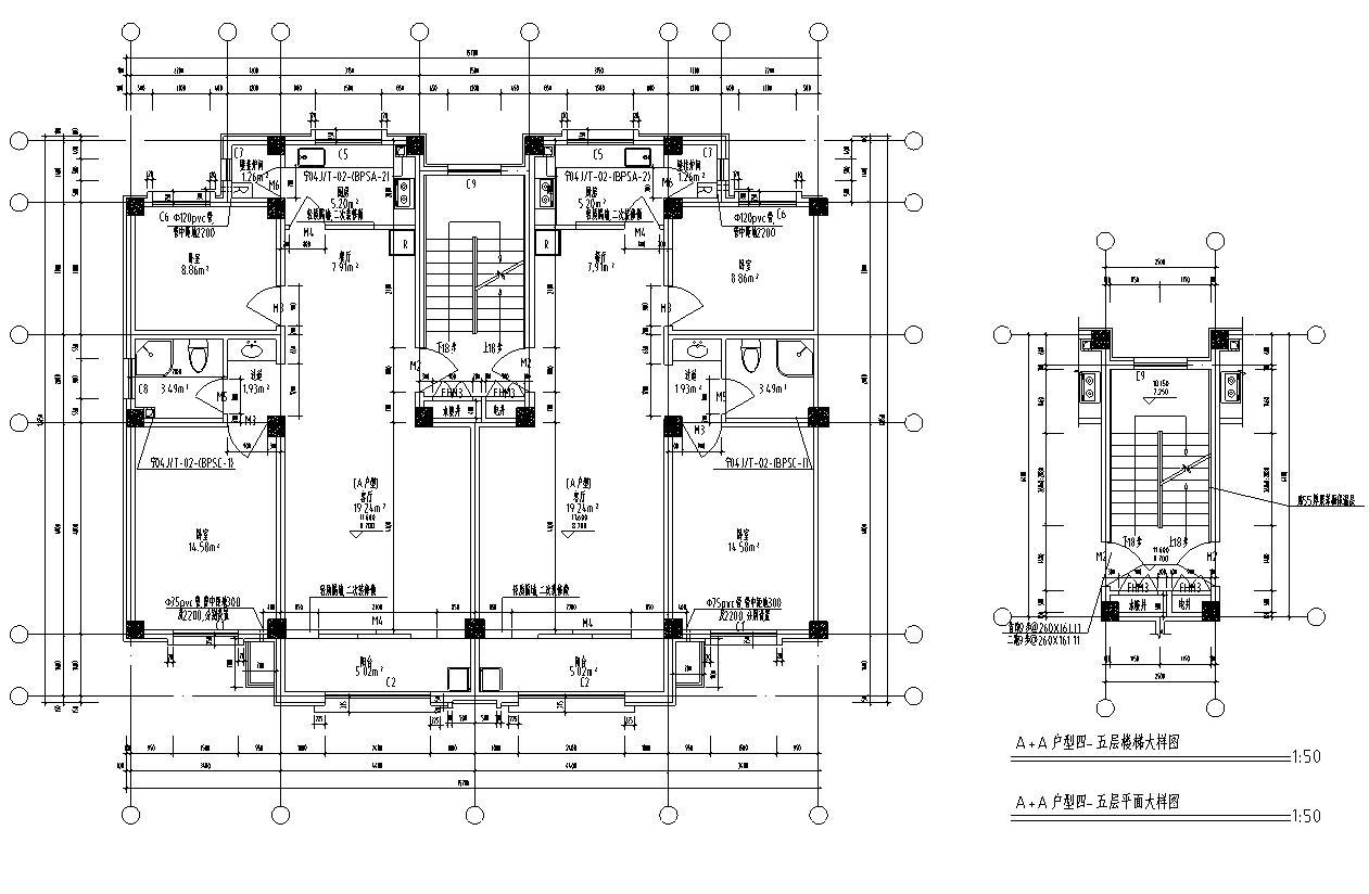 [宁夏]多层剪力墙住宅建筑施工图（全专业及商业、幼儿...cad施工图下载【ID:149874183】