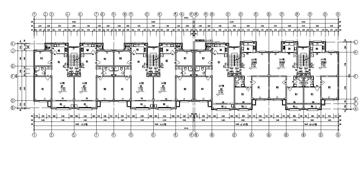 [宁夏]多层剪力墙住宅建筑施工图（全专业及商业、幼儿...cad施工图下载【ID:149874183】