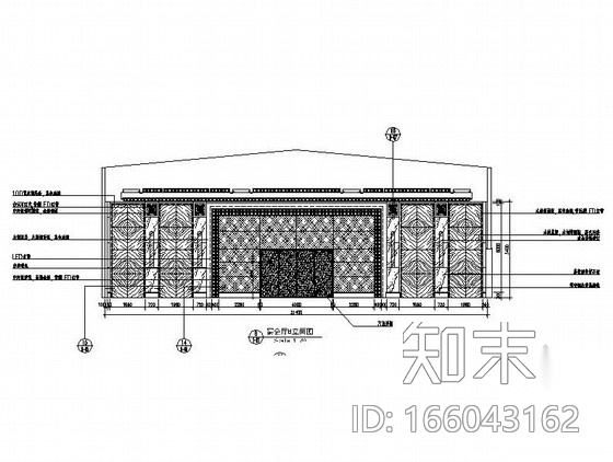 [四川]某现代中式风格豪华宴会厅装修施工图（含效果）施工图下载【ID:166043162】