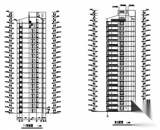 风情花园十八层住宅楼建筑施工图cad施工图下载【ID:149843156】