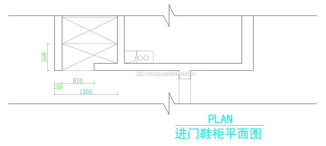 鞋柜cad施工图下载【ID:180787187】