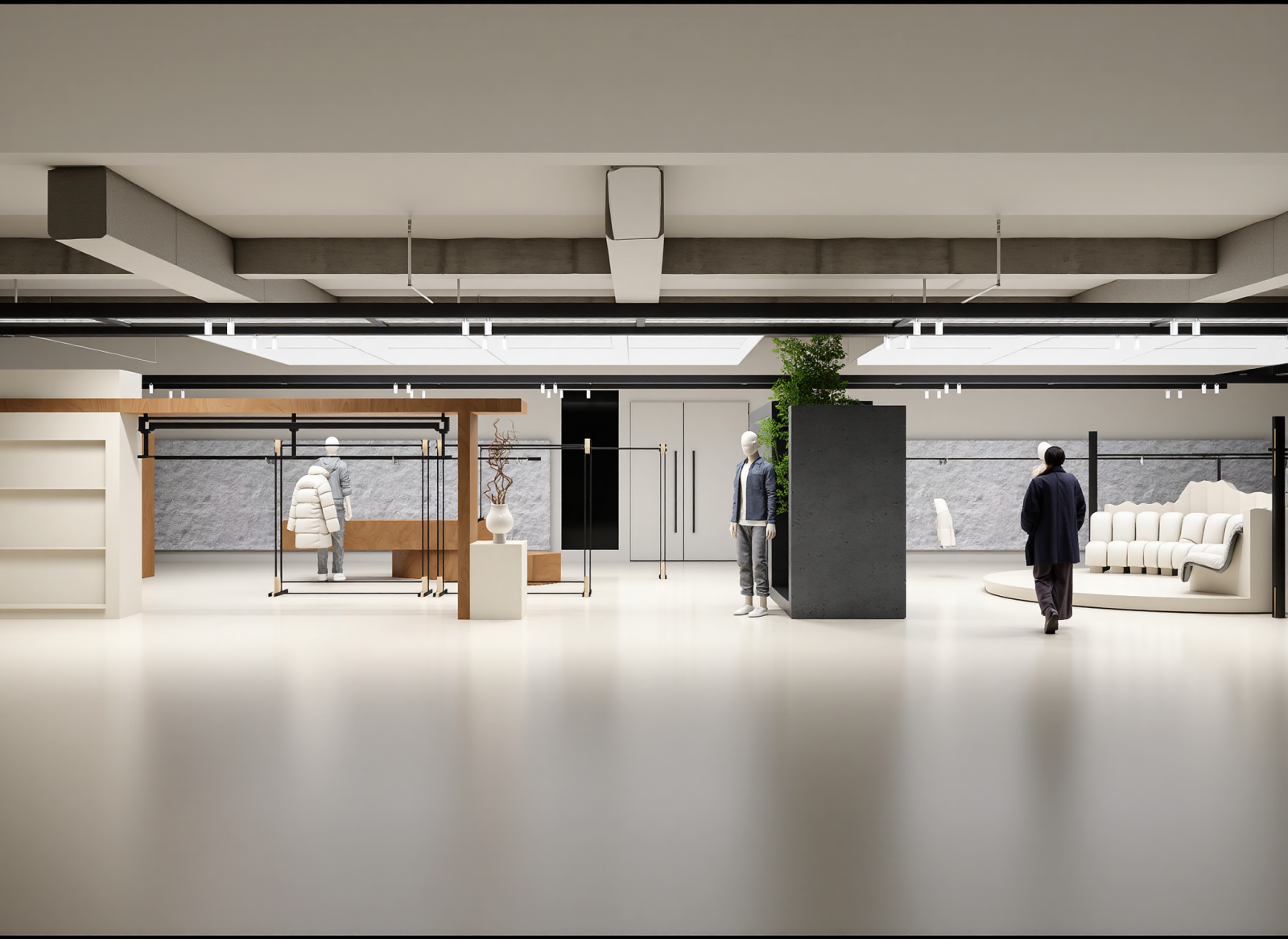 工业服装展厅3D模型下载【ID:1215078076】