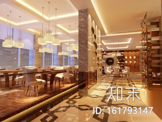[武汉]某现代假日酒店餐厅及卫生间装修施工图（含效果）cad施工图下载【ID:161793147】
