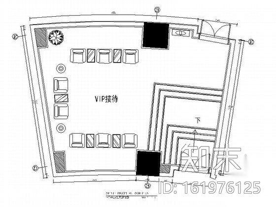 酒店VIP接待厅装修图cad施工图下载【ID:161976125】