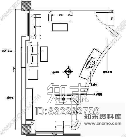 图块/节点KTV包房平面图3cad施工图下载【ID:832282759】