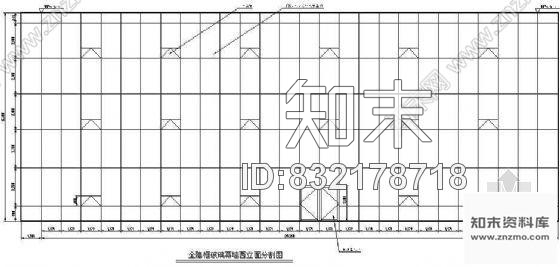 图块/节点全隐框玻璃幕墙立面分割图施工图下载【ID:832178718】
