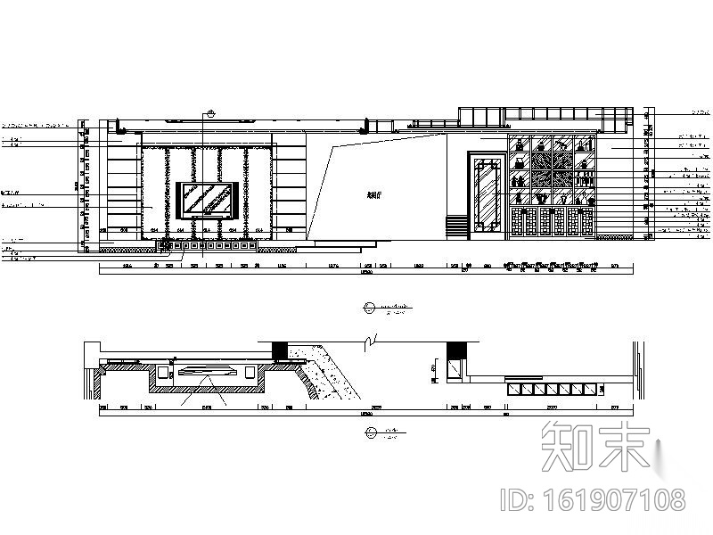 中式风四居豪宅室内装修图cad施工图下载【ID:161907108】