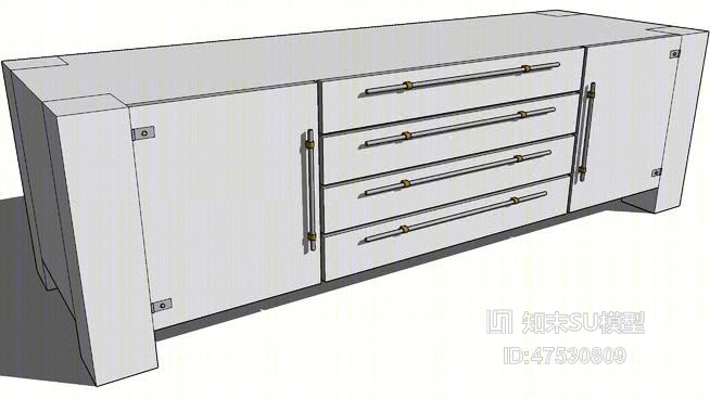 电视柜SU模型下载【ID:218198177】