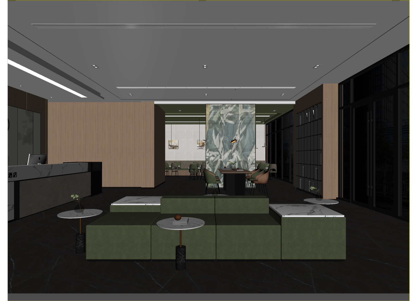 现代酒店大堂3D模型下载【ID:1214812649】
