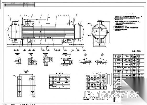 贫油换热器装配大样图施工图下载【ID:166597186】