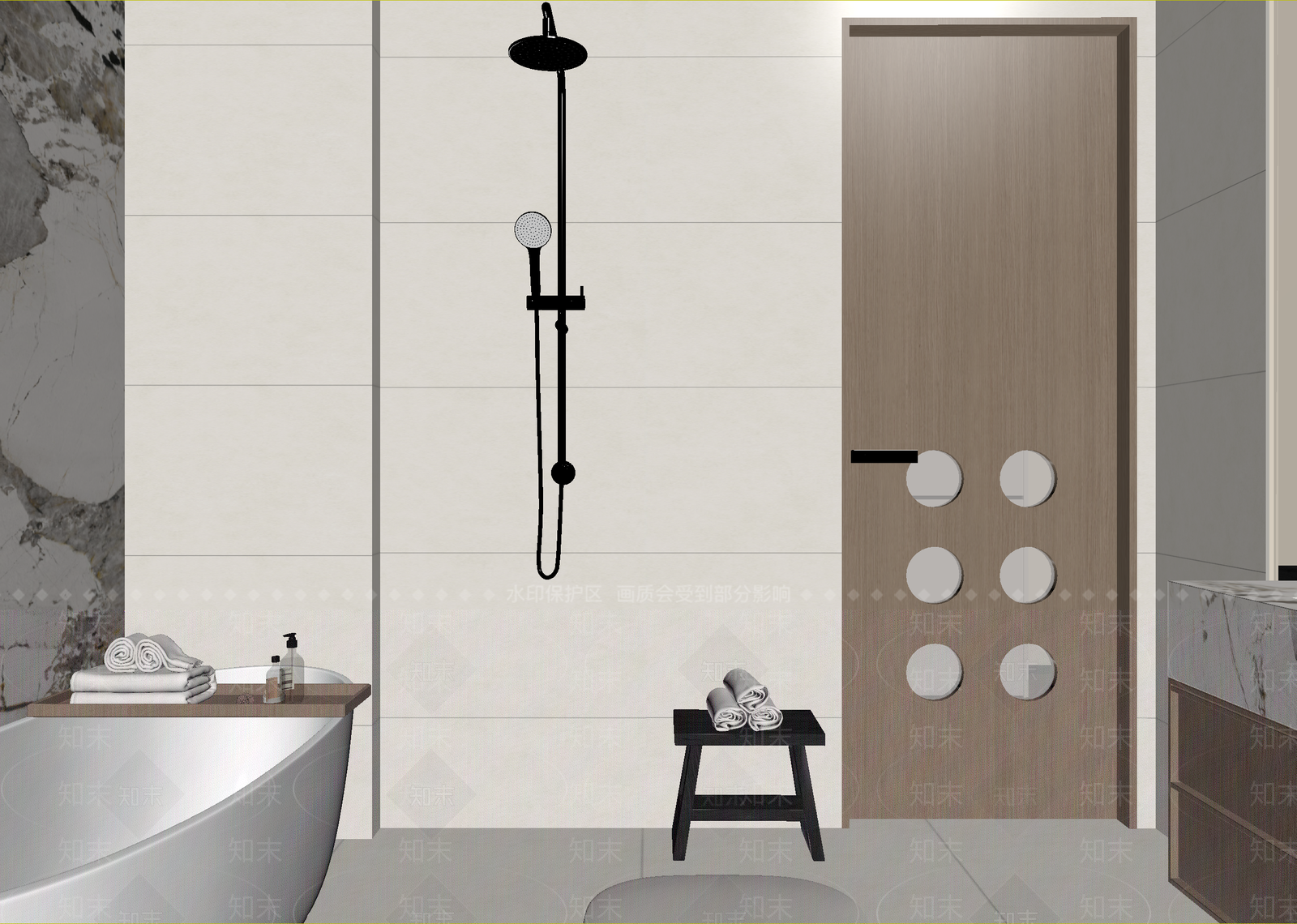 现代酒店卫生间3D模型下载【ID:1215087779】